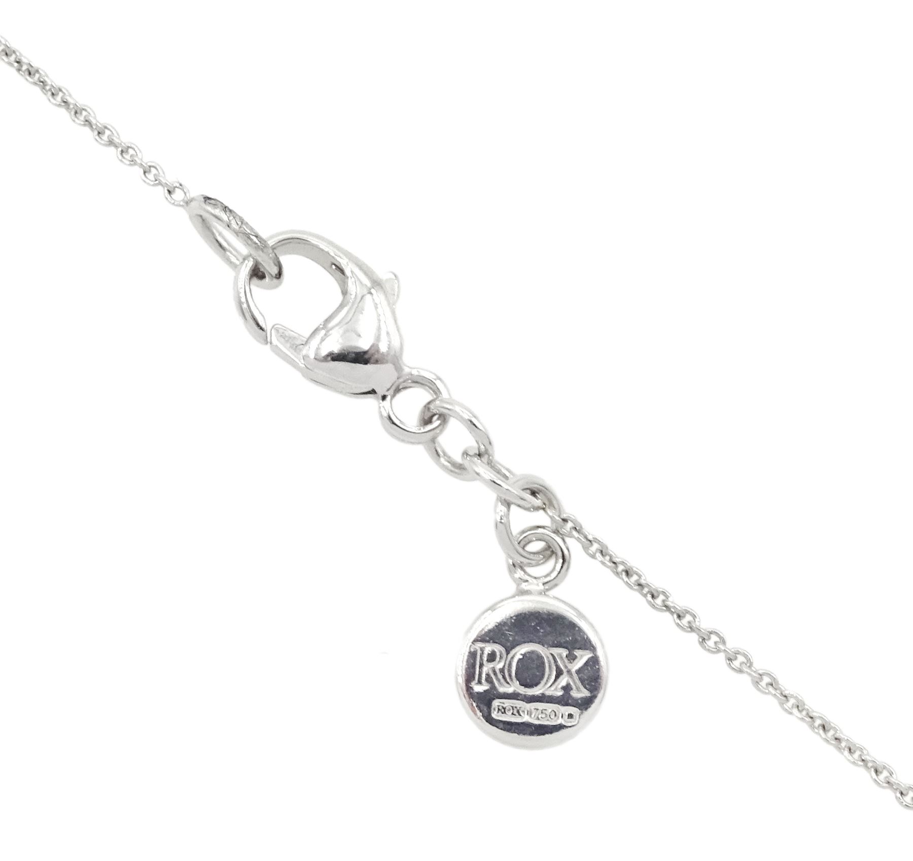 Rox Honour 18ct white gold single stone round brilliant cut diamond pendant necklace, hallmarked, diamond 0.20 carat, boxed with certificate