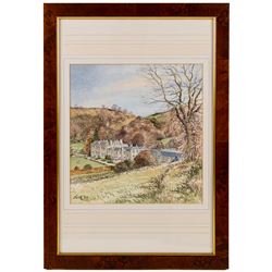 George 'Griff' Griffiths (British 1939-2017): 'Hackness Church from Hackness Park' 'Hackness Hall Lake Towards Langdale End' and 'Hackness Hall', triptych of watercolours signed Griff and dated '94, max 26.5cm x 54cm (3)