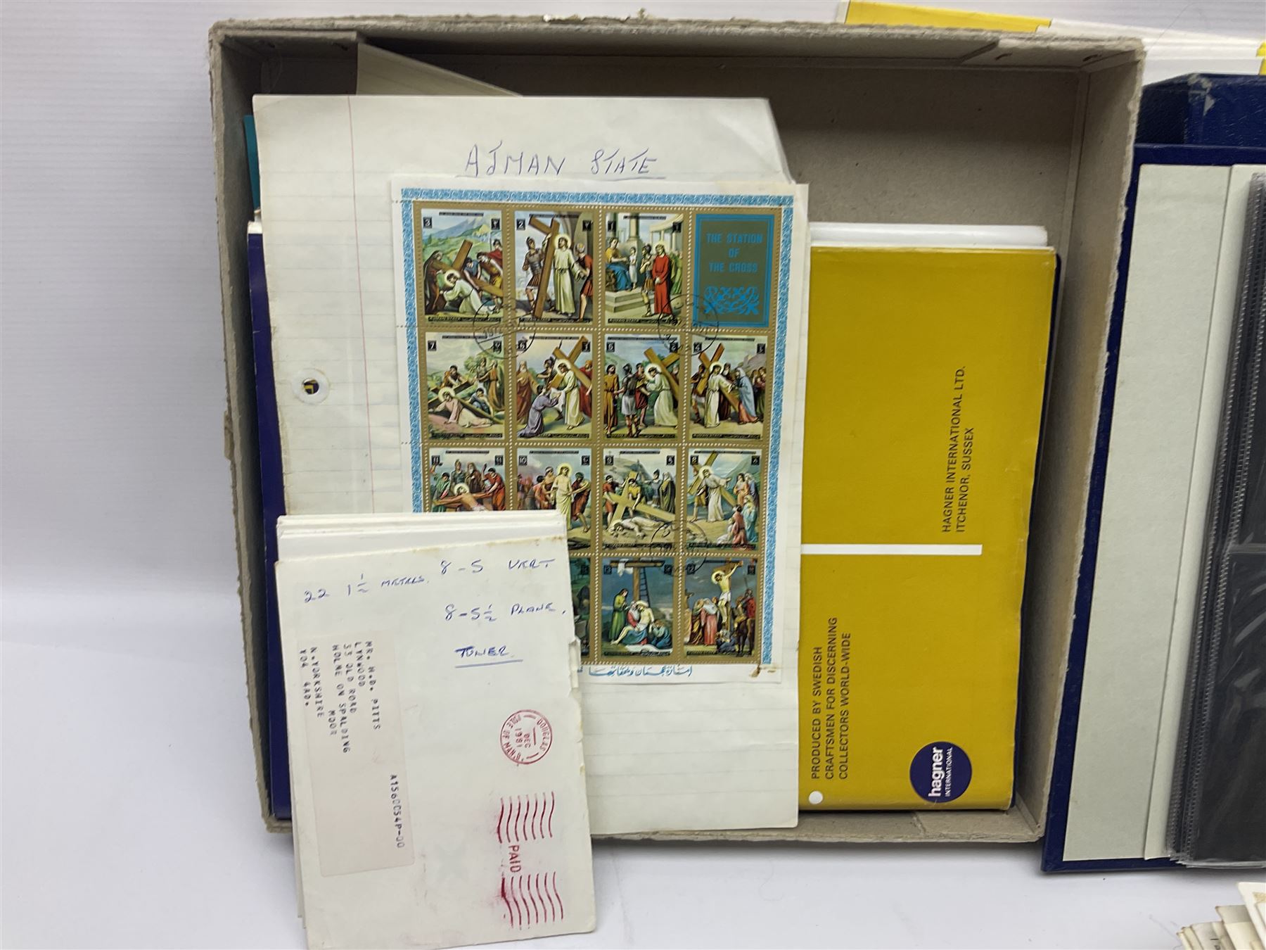 Stamps including Great British and Channel Islands first day covers, with various postmarks and genres, reference material etc, housed in various folders and loose, in one box