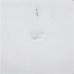 Pair of Victorian Minton plates, the pink borders painted with small landscape panels D24cm