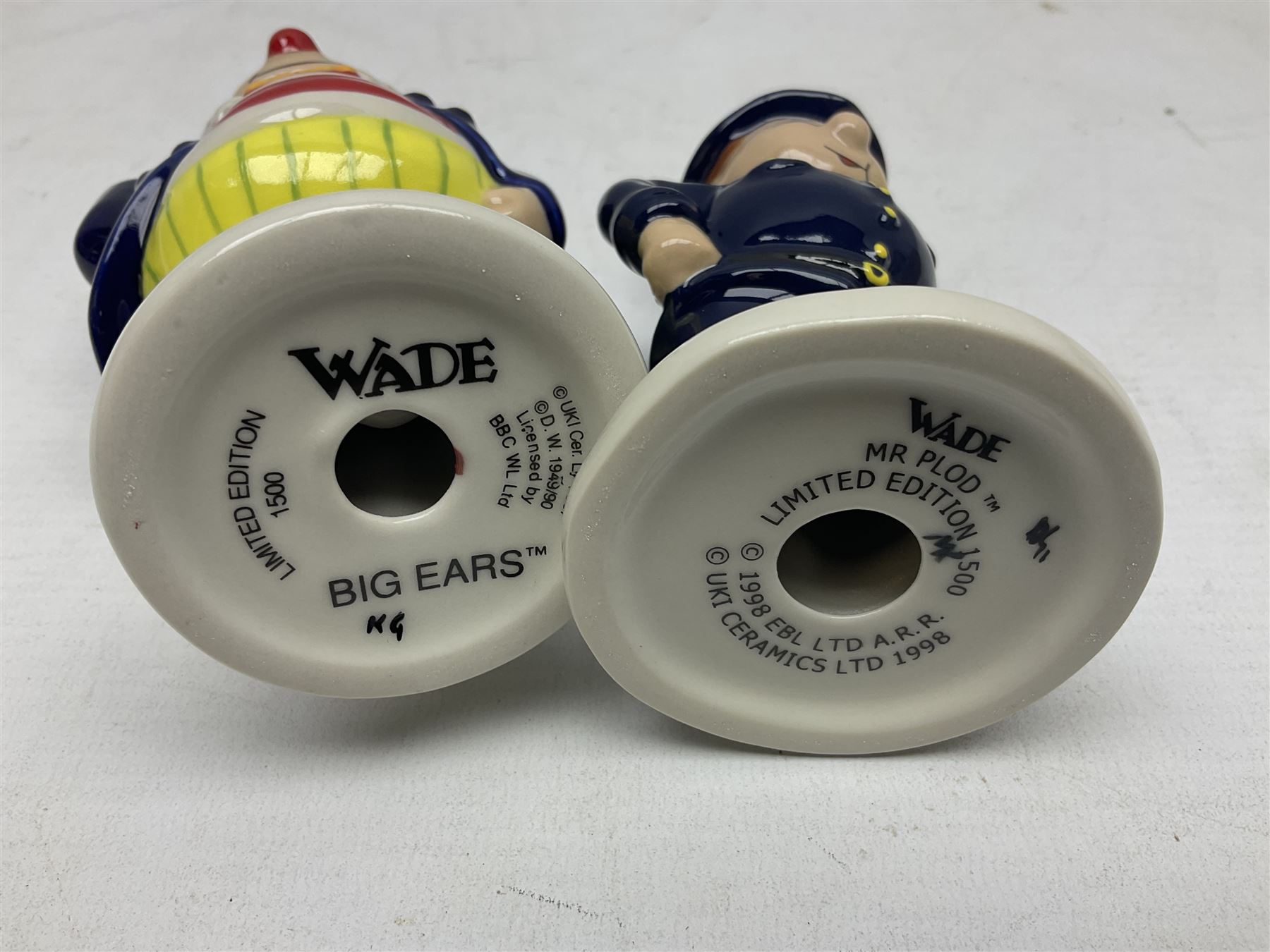 Four Wade Collector Club limited edition Noddy figures, comprising Noddy, Big Ears, Mr Plod and Tessie Bear, together with Wade figure Andy Pandy, all with original boxes 