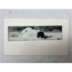Alexander Brantingham Simpson (British fl.1904-1931): Collection of nine drypoint etchings, variously signed in pencil and in the plates, max 17cm x 28cm (9) (unframed)