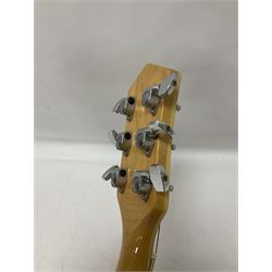 1980s Korean Antoria Jazzstar hollow body electric guitar, in blonde finish with inlaid fretboard, model no E G794, L109cm