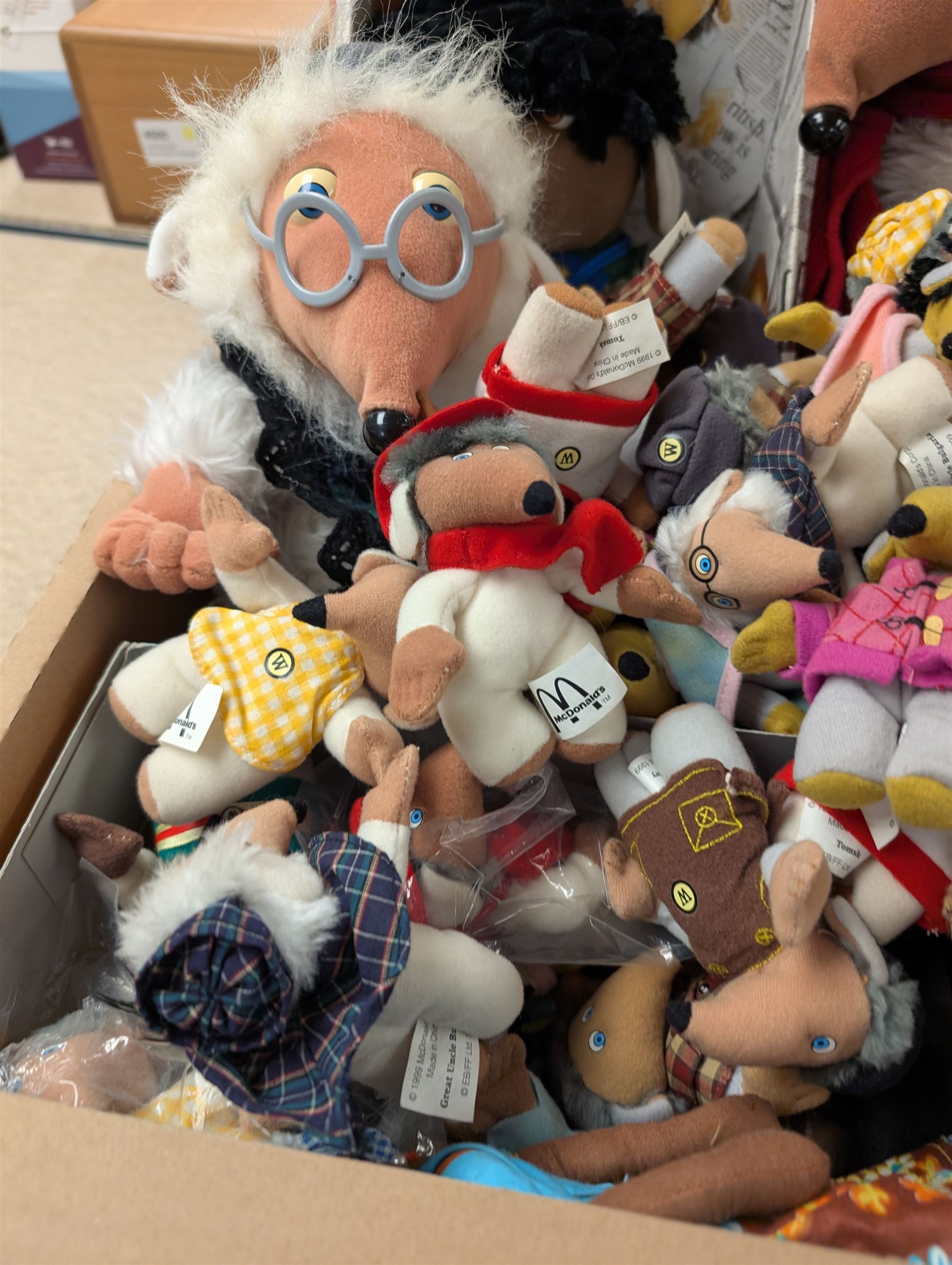 Collection of Womble toys, including First Love and Mcdonalds examples