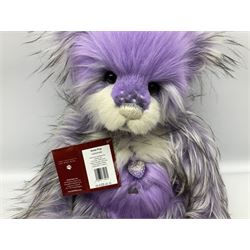 Three Charlie Bears, comprising limited edition Aunt Bibi CB205241O, 157/3000, Teresa CB212129C, and Soda Pop CB202040B, both designed by Isabelle Lee, all with tags 