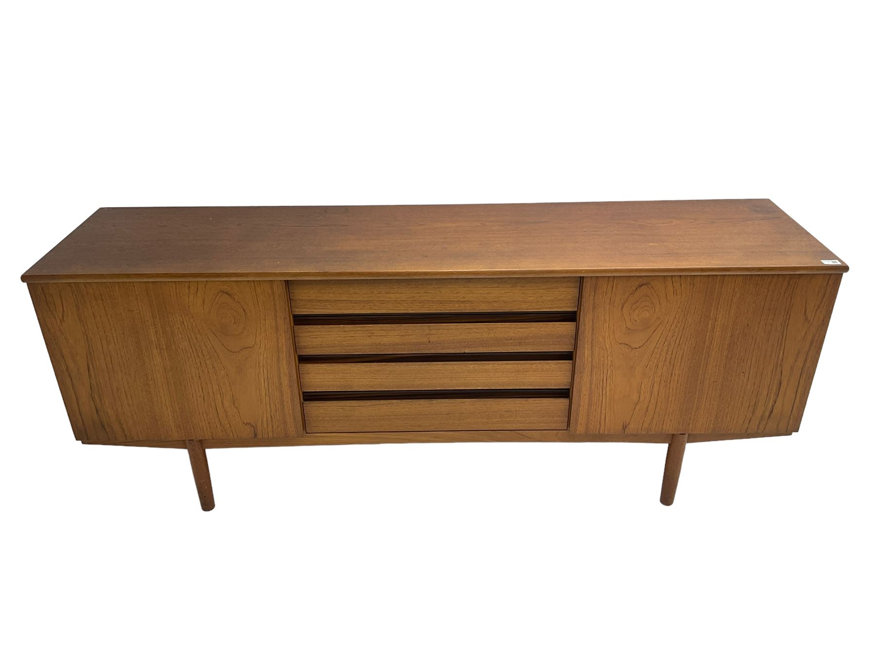 Vanson - mid-to late 20th century teak sideboard, fitted with four drawers and two cupboards