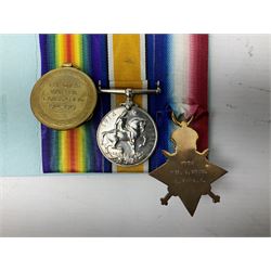 WW1 father and son medal groups comprising British War Medal and Mercantile Marine Medal awarded to Captain Allanson Hick and British War medal, 1914-15 Star and Victory Medal awarded to 1198 Pte. Allanson Hick E. York. R. with biographical information. N.B. Allanson Hick Jnr. of Hull was a celebrated architect and renowned marine artist being a founder member of the Society of Marine Artists (RSMA).