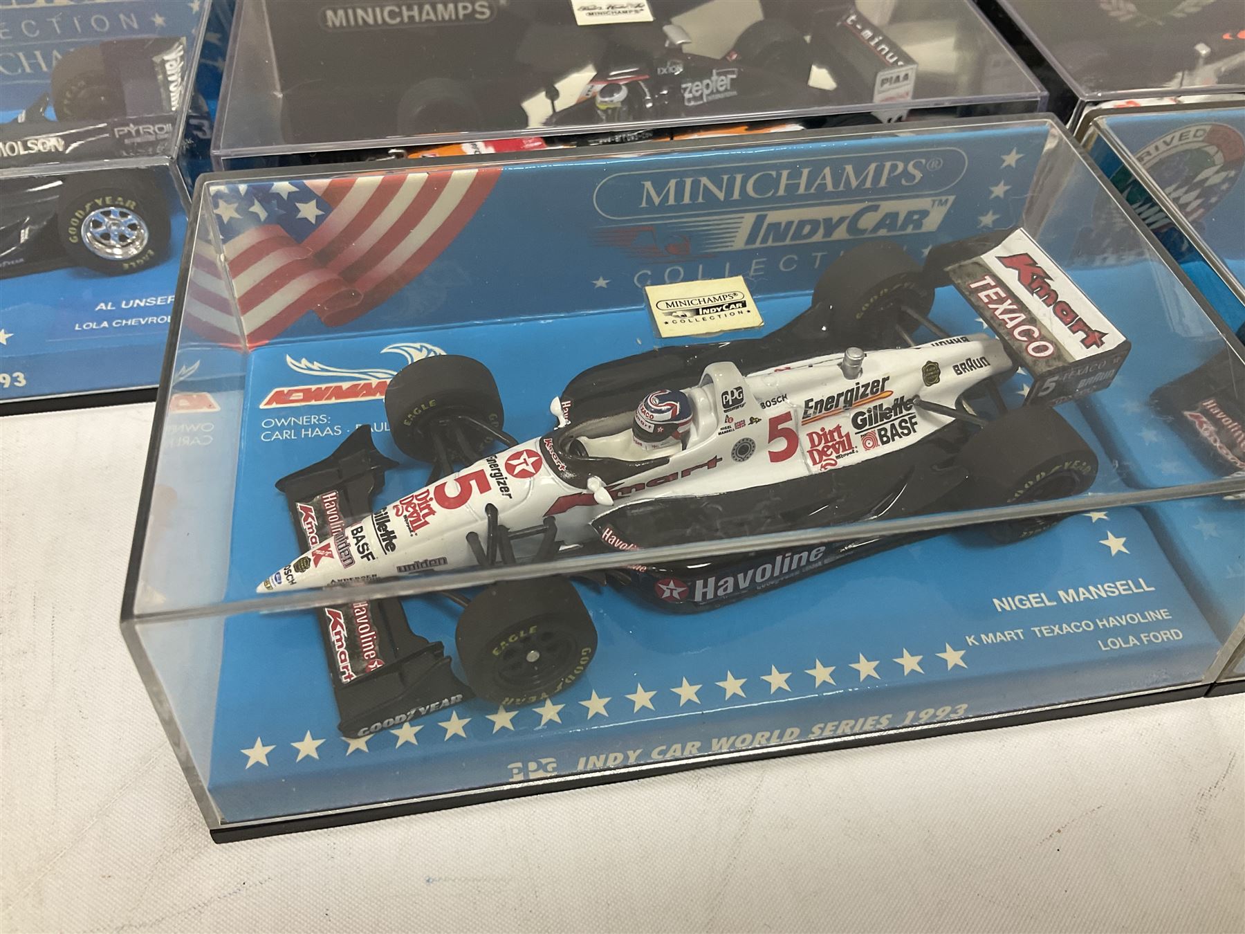 Pauls Model Art Minichamps Formula - ten 1:43 scale die-cast models of racing cars in plastic display cases (10)