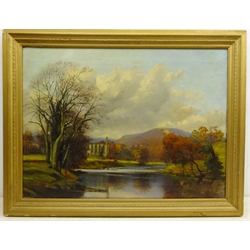  Bolton Abbey, 19th century oil on canvas indistinctly signed C.T H*lllis and dated 1886, 50cm x 68cm  