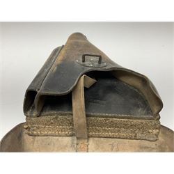WWII German brown leather holster with side magazine pouch for a Walther P.38 semi-automatic pistol, stamped P38 and OWX 1941 on back L24.5cm