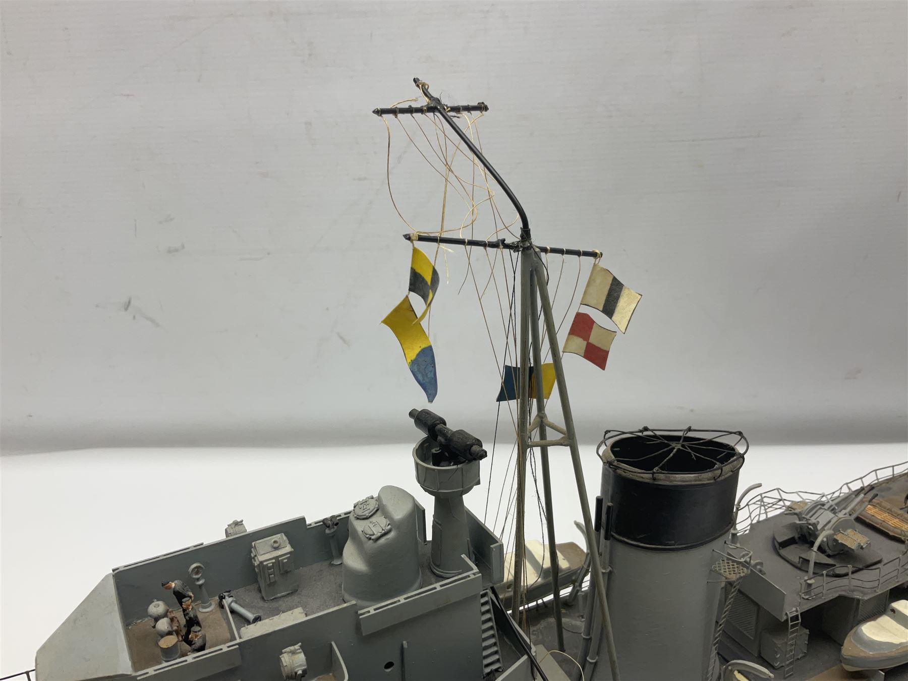 Model of the WWII K-Class Destroyer HMS Kelly, fitted with remote control equipment, untested (no controller), approximately L110cm