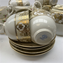 A Noritake tea set with gilt foliate decoration, together with a Duchess tea set.
