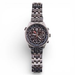 Citizen Eco-Drive Chronograph wristwatch WR100 on stainless steel strap