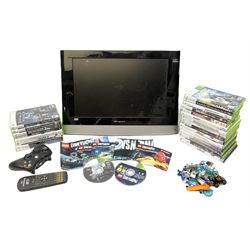 Wharfedale TV with built in DVD player, together with xbox controller and twenty three xbox games