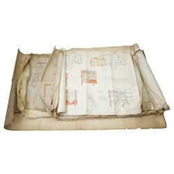 Large collection of mid 19th to early 20th century architectural designs and elevations , ...