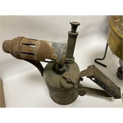 Collection of vintage and modern tools, including blow torch, sander etc