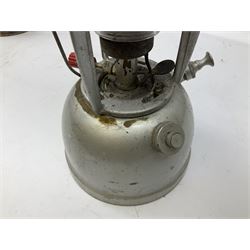 Copper and brass ship’s lamp marked ‘Anchor’, H25cm, Feuer hand storm lantern, Bialaddin Model 315 paraffin lamp and an Anchor lamp (4)