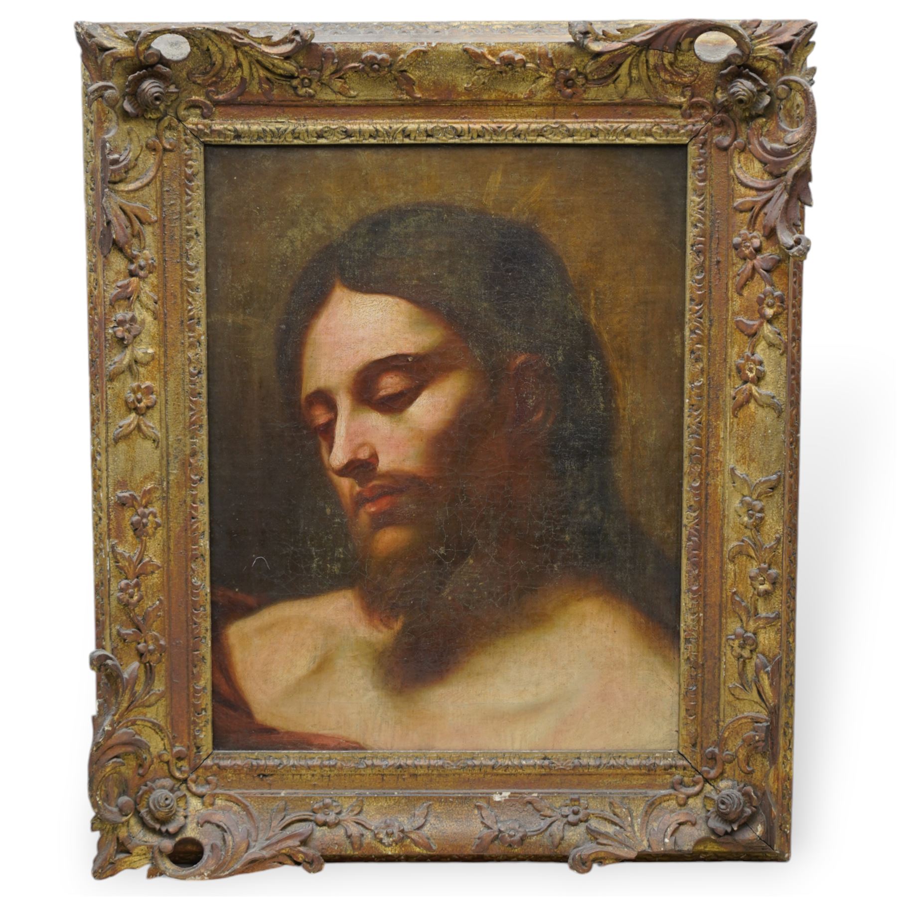 Right Honourable Sackville Hamilton (Irish 1732-1818): 'Head of Christ', oil on canvas labelled verso 45cm x 35cm
Provenance: direct from the family of the artist
Notes: Sackville Hamilton was an Irish politician and the third son of Henry Hamilton (1692-1743).