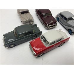 Eight Lansdowne Models 1:43 scale models - 1963 Singer Gazelle, 1958 Hillman Jubilee Minx, 1956 Austin A90, 1952 Singer SM 1500, 1957 Hillman Minx Series 1 Estate, 1958 Austin A105, 1936 Riley Adelphi; and 1968 Vauxhall Victor FD Estate; all unboxed (8)
