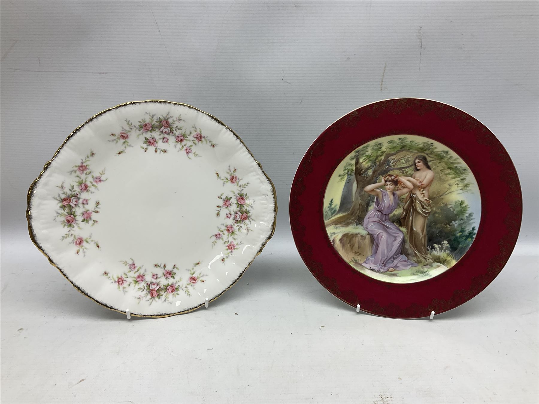 Paragon Victoriana Rose pattern tea service six and Paragon Country Lane pattern tea service for two and Vienna style plate