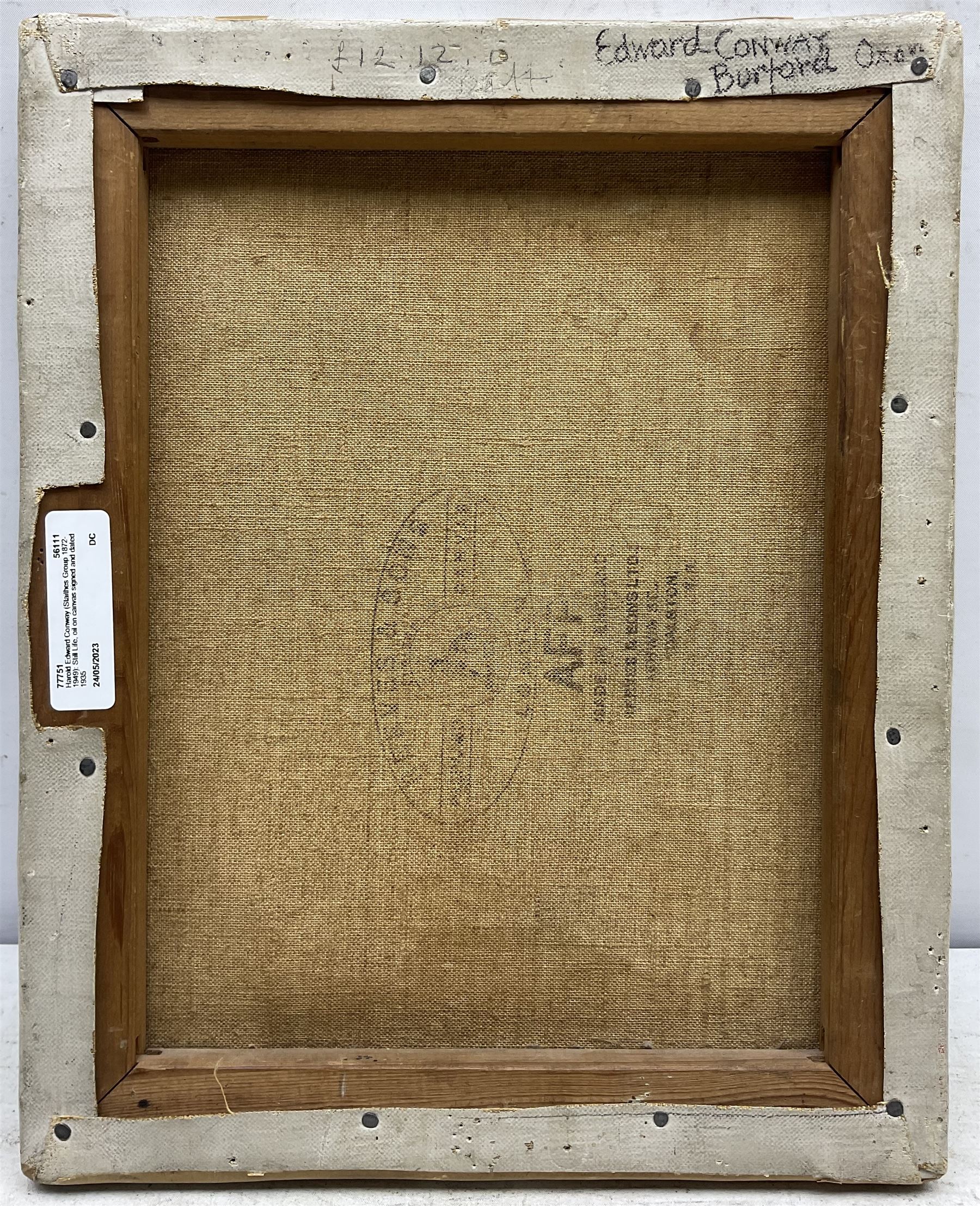 Harold Edward Conway (Staithes Group 1872-1949): Still Life of Summer Flowers, oil on canvas signed and dated 1935, 32cm x 25.5cm (unframed)