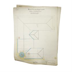  E H Harbottle & Sons Architects, Exeter - Set of architects drawings for additions to Prescott's Bank Ltd, Exeter mostly scale of 4ft to 1 inch