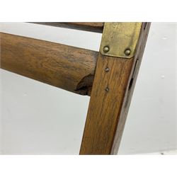 19th century folding brass mounted teak steamer chair 