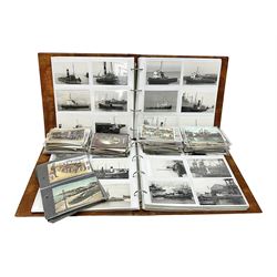  Collection of loose Edwardian and later postcards, mostly topographical examples depicting East Yorkshire, Hull and the East Coast, including Hull, Bridlington, Staithes, Flamborough Head, Beverley, etc., and a quantity of other postcards, plus two photograph albums containing photographs of trawlers