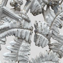 Coalbrookdale design white painted aluminium 'Fern' bench with slatted seat