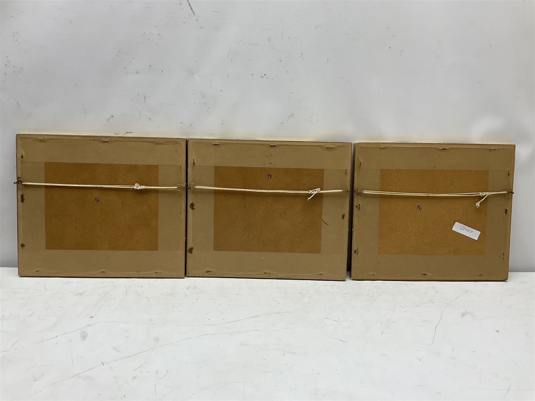 English School (19th century): 'Shepperton' 'Maidenhead Bridge' and 'Thames Ditton, set three watercolours unsigned, titled and dated 1879 on mount 12cm x 17cm (3)