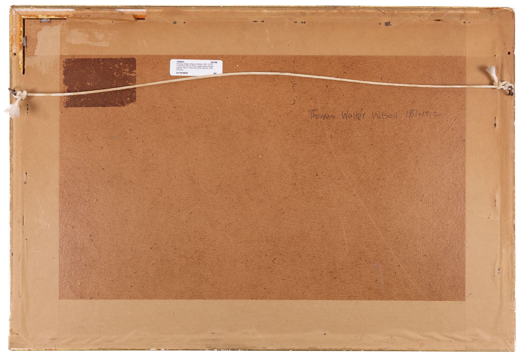 Thomas Walter Wilson (British 1851-1912): Fishermen By the River, watercolour faintly signed 16cm x 34cm;W Smith (British 19th Century): Forest Path, oil on canvas signed and dated '70, 19cm x 39cm (2)