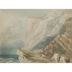 Circle of Henry Barlow Carter (British 1804-1868): Coastal Rocks, watercolour unsigned 23cm x 30cm