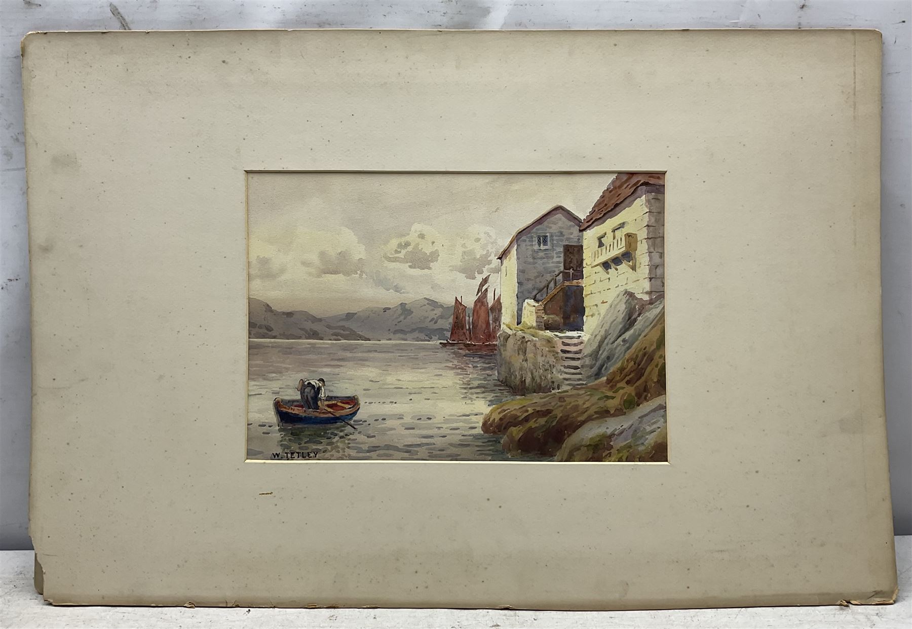 W Tetley (British Early 20th century): Whitby, pair watercolours signed 25cm x 36cm (2) (unframed)
