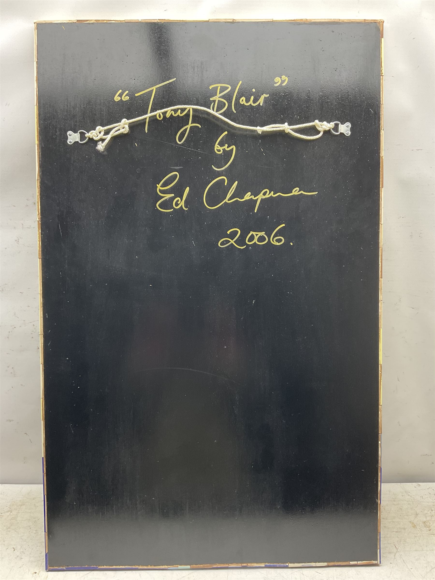 Ed Chapman (British 1971-): 'Tony Blair', ceramic tile mosaic signed titled and dated 2006 verso 100cm x 62cm