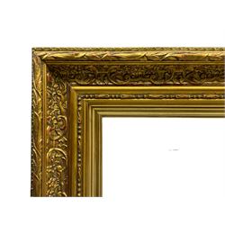 FRAMES - heavy gilt frame, aperture 48cm x 68cm, overall 76cm x 96cm
