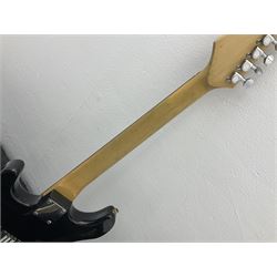 Electric guitar with carry case L100cm, various other guitar bags, Fender and Gibson USA straps and a Vox mini 3 G2 guitar amplifier