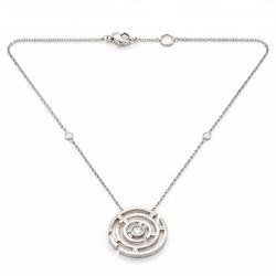 Boodles 18ct white gold Maze pendant necklace, set with ten round brilliant cut diamonds, to a trace link chain necklace set with two further diamonds and diamond set clasp, London 2014, total diamond weight 0.40 carat