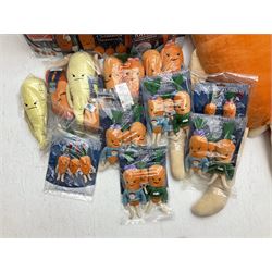 Large ALDI Kevin The Carrot and Katie The Carrot soft novelty toys together with quantity of smaller examples