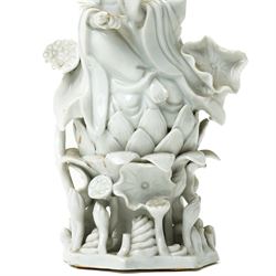 19th century Chinese blanc de chine figure of Guanyin H23cm