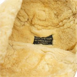 World War II Type B-6 leather flying helmet, property Air Force U.S. Army and a Gamages morse code signaller in mahogany box (2)