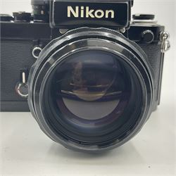 Nikon F2S photomic camera body, serial no. 7520966, with 'Nikon NIKKOR-H Auto 1:1.8 f=85mm' lens, serial no. 284221