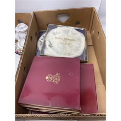 Collection of Wedgwood Jasperware, to include candy box with lid, miniature vase, trinket dishes, together with other collectables in six boxes 