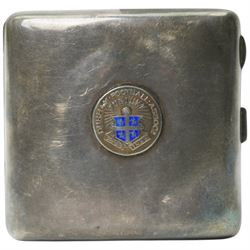 Silver cigarette case with enamel badge 'Durham Football Assocn. Jubilee 1883-1933' Birmingham 1931 