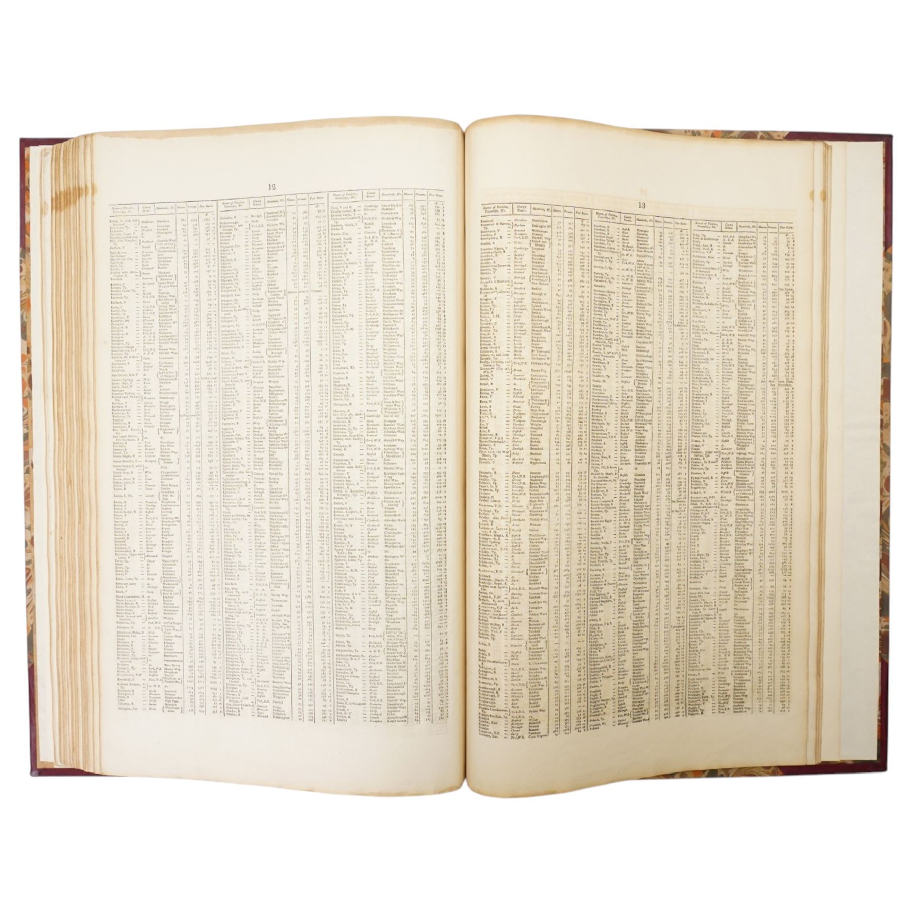 John Cary (British 1755-1835): 'Cary's New English Atlas; A Complete Set of County Maps from Actual Surveys', comprising general map of England & Wales, 46 engraved county maps with contemporary hand-colouring, complete with index, pub. J. Cary, London 1809, rebound in half calf with marbled boards 57cm x 37cm