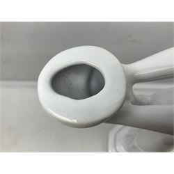 Art Deco style lamp modelled as a nude female dancer, with draped folds of linen, H46cm