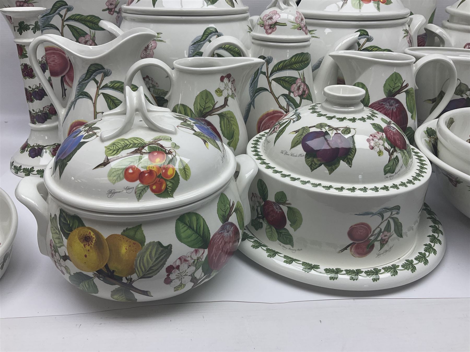 Three Portmeirion soup tureens with covers and ladles, together with vases, large bowls and other Portmeirion items