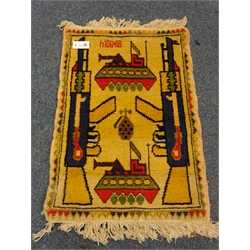  Baluch black ground rug, repeating border (180cm x 110cm) and two other prayer rugs (3)  