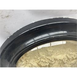 Justin Mathieu; oval high relief plaque depicting a battle scene, within frame H36cm