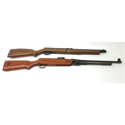 C9A Series 5mm (.20) bolt action air rifle with under lever pump up action L94cm overall; and Chinese Lion Brand .22 air rifle with under lever action (2)