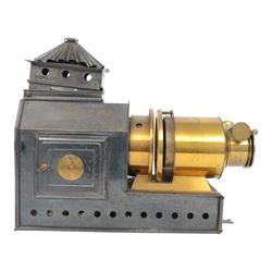 Late 19th century 'The Prestantia' brass and tin plate magic lantern by Riley Bros Ltd Bradford